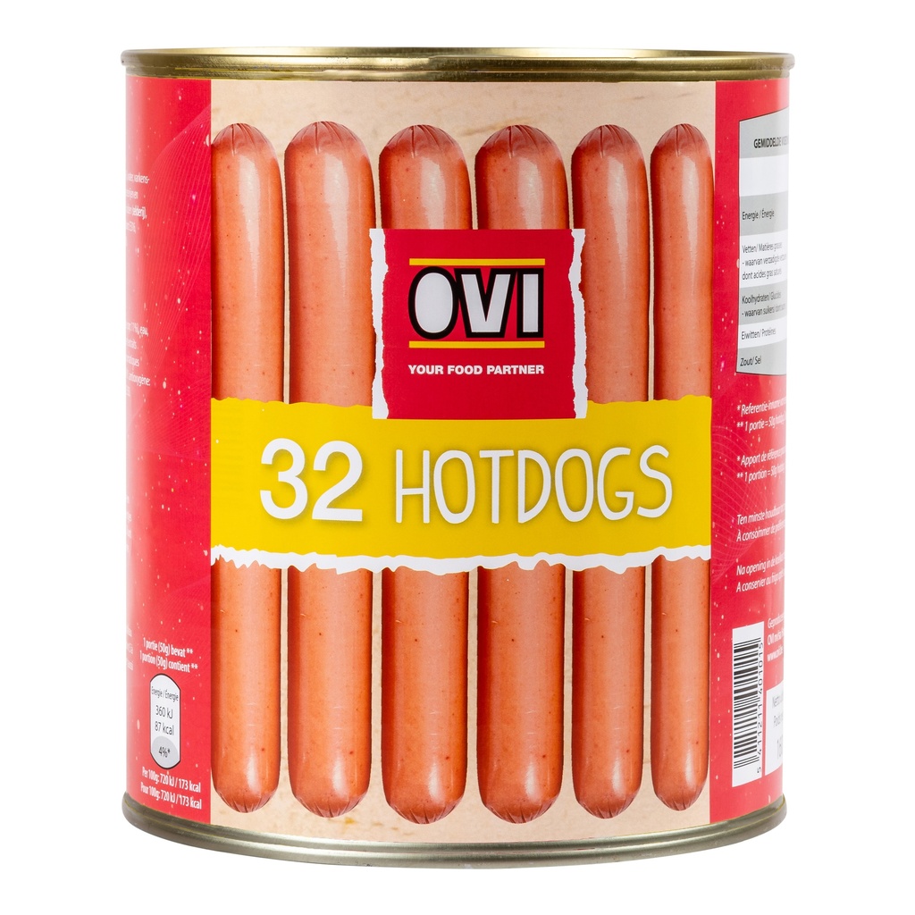 Knakworst Hot Dog Ovi Blik 32 x 50 gr