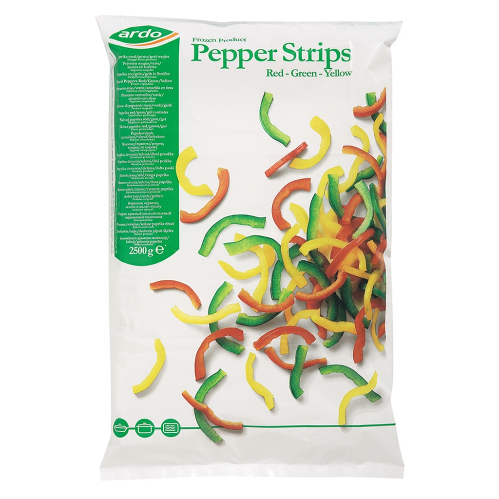 Pepper Strips Red Green Yellow Ardo 1 kg
