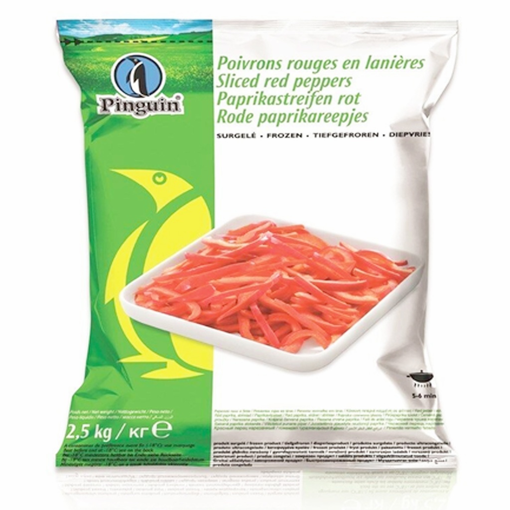 Paprika Reepjes Rood Pinguin 2,5 kg