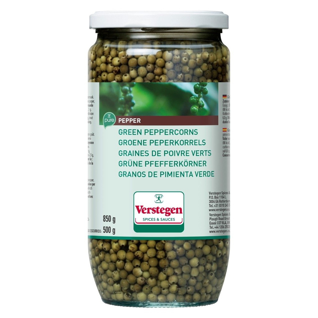 Peper Bolletjes Groen Glas Verstegen 850 gr