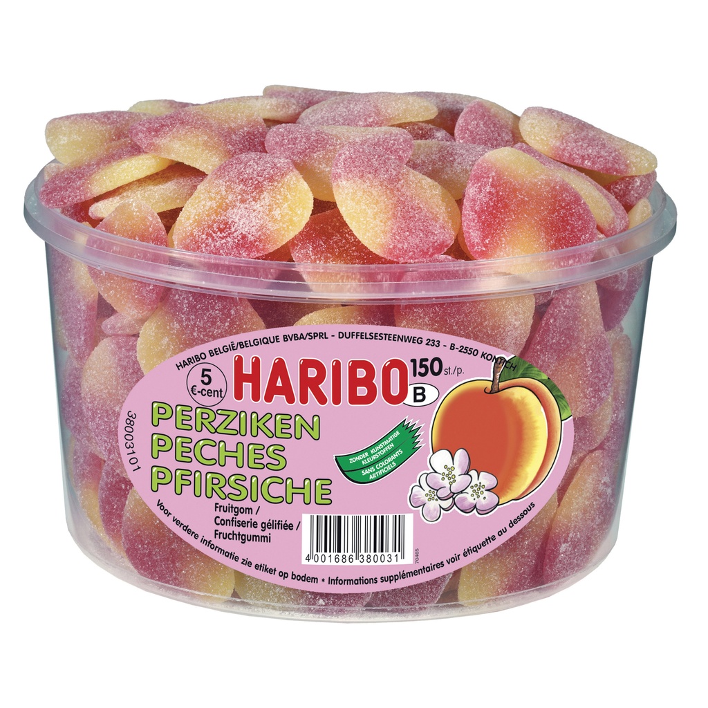HARIBO PECHES TUBO 150PCS