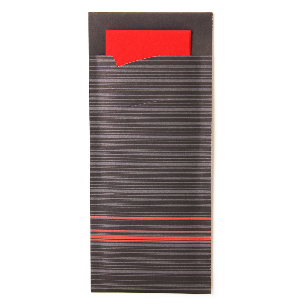 Bestekzakjes zwart/rood (1213) 100 st