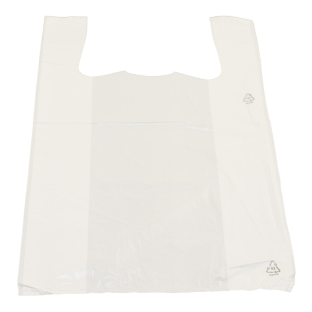 Plastiek Draagtas Klein (28x14x48cm) 14.8mu 1000 st