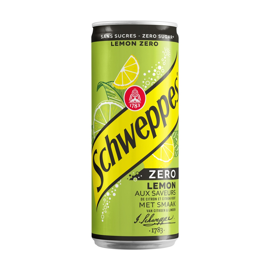 Schweppes Lemon Zero Slim Can (24x33cl)