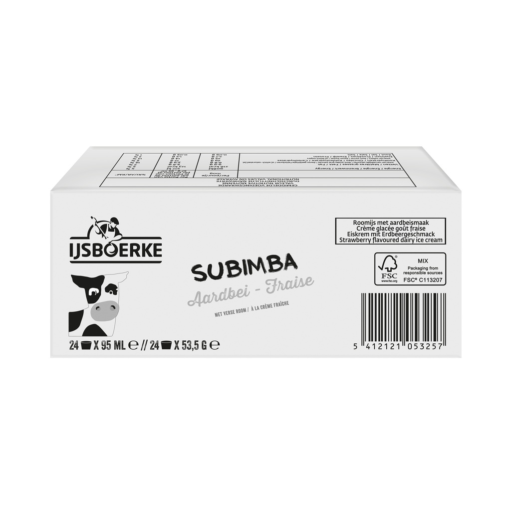 Subimba Aardbei Ijsboerke 24 x 95 ml  
