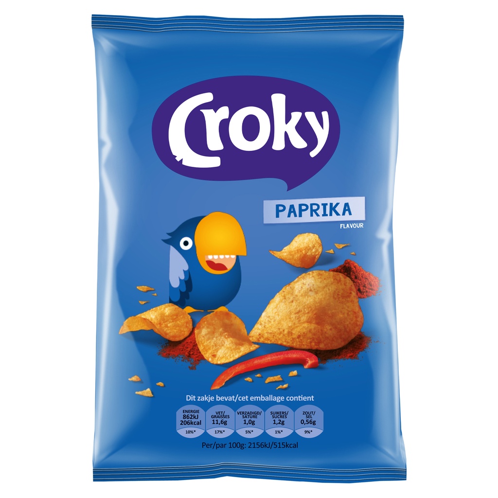 Chips Paprika Croky 12 x 100 gr