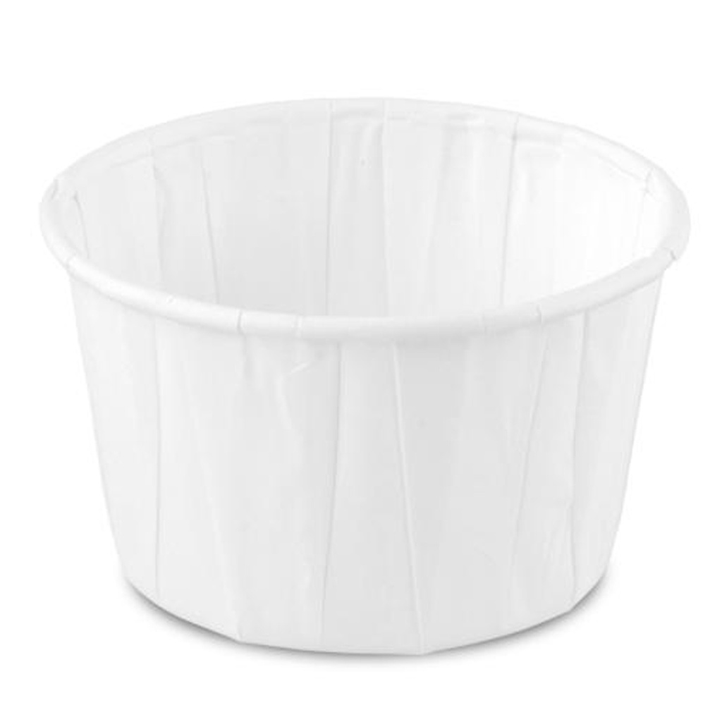 Bakje Papier rond- wit - 60ml - 200st - Sier