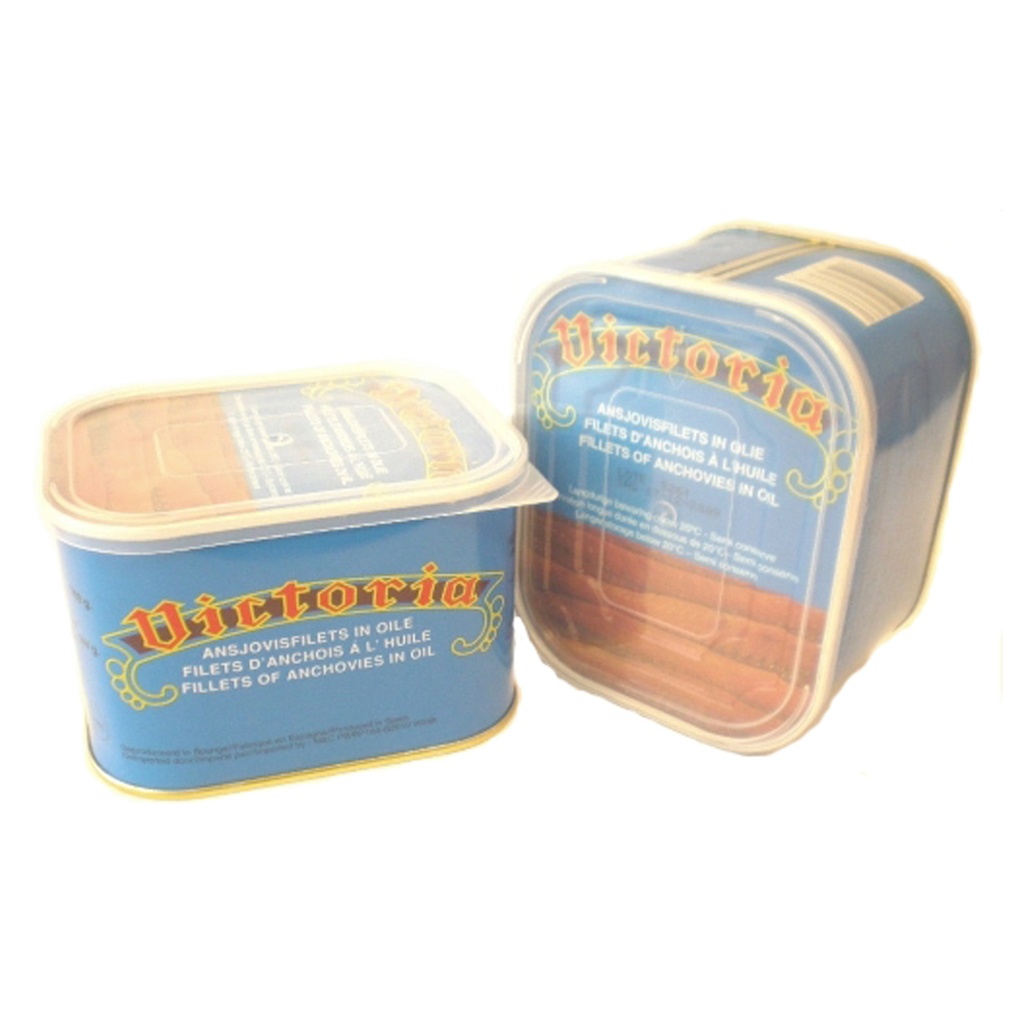 Ansjovis Gestrekt Olie Victoria Blik 380 gr