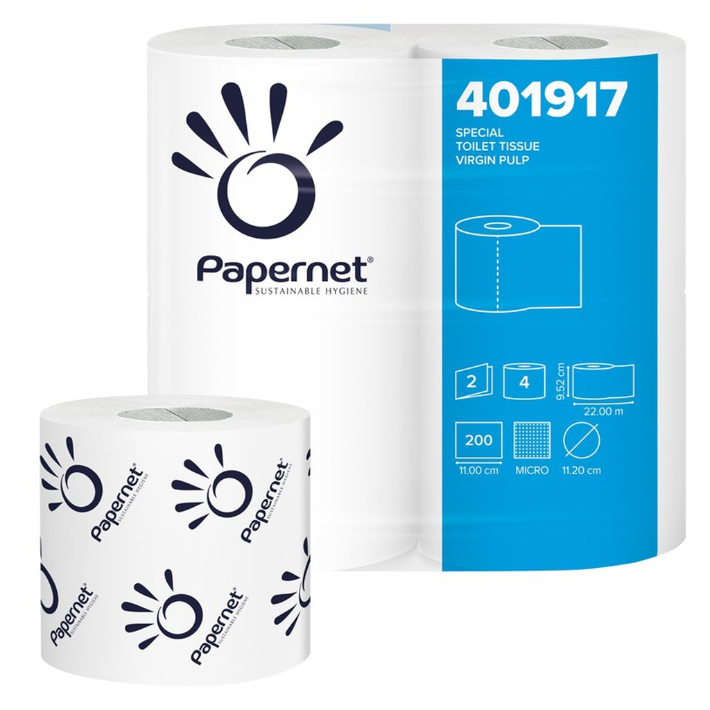 Toiletpapier Papernet 2 lg 200 vel 12 x 4 st