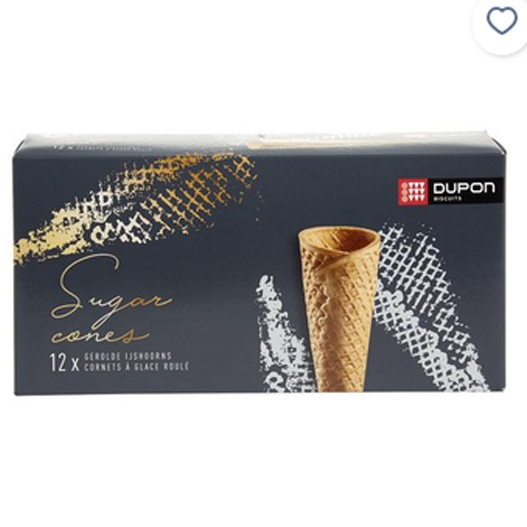 Ijskoek Gerolde Hoorn Sugar Cones Dupon Biscuits 12 st 