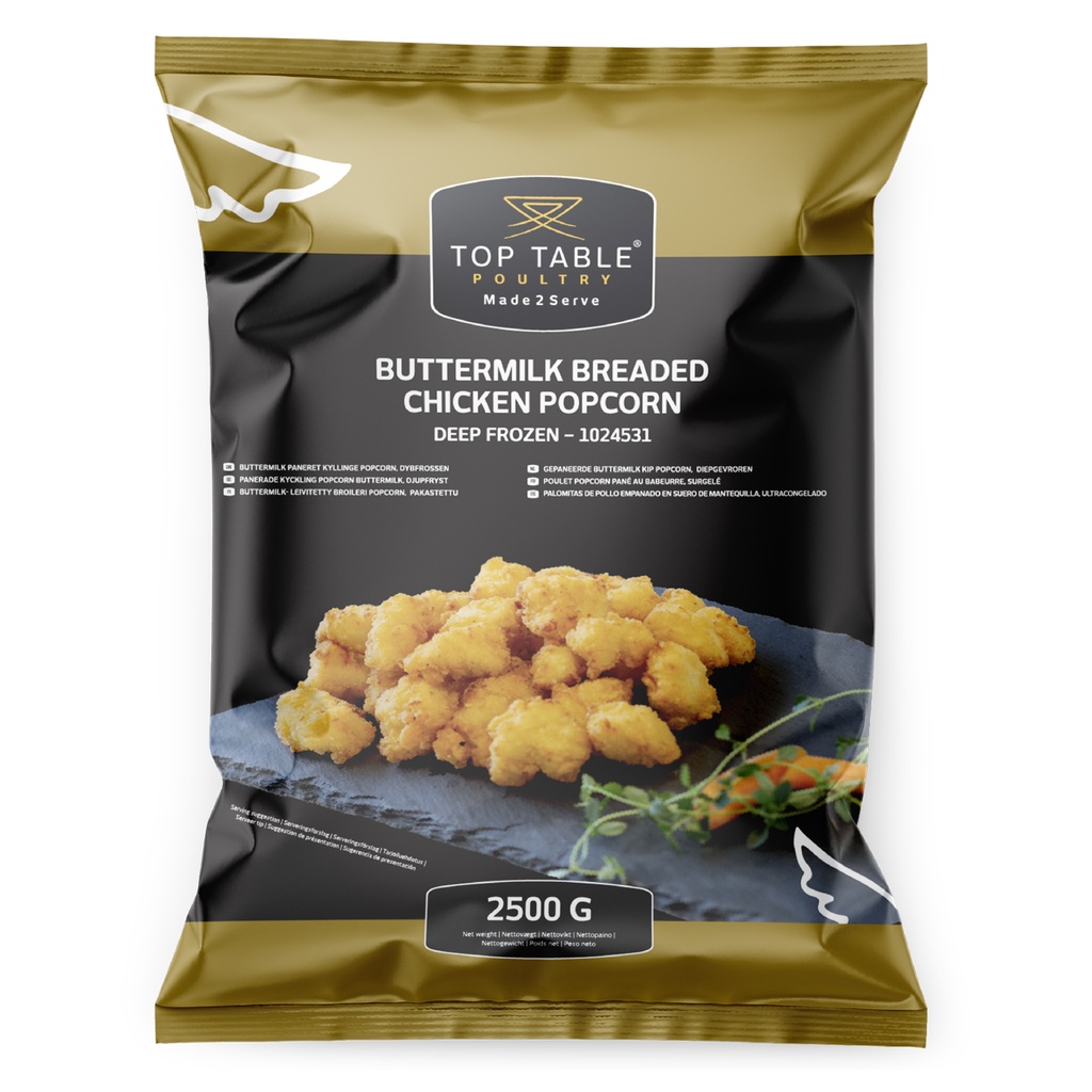1024531 Chicken Popcorn Buttermilk 10gr Top Table 2,5 kg
