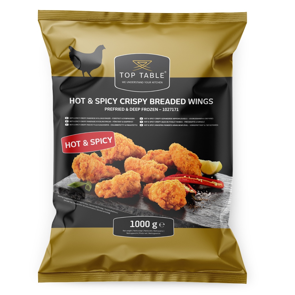 1027171 Chicken Wings Crispy Hot&Spicy 50/65gr Top Table 1 kg
