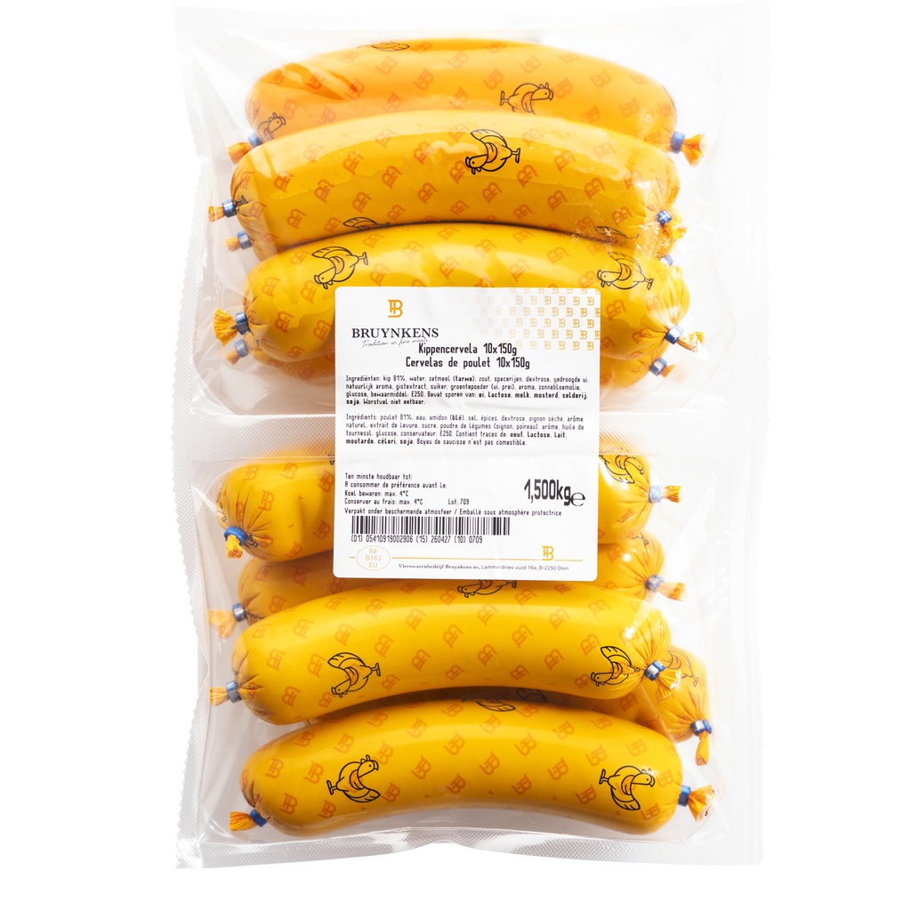 Cervela Kip Bruynkens 10 x 150 gr