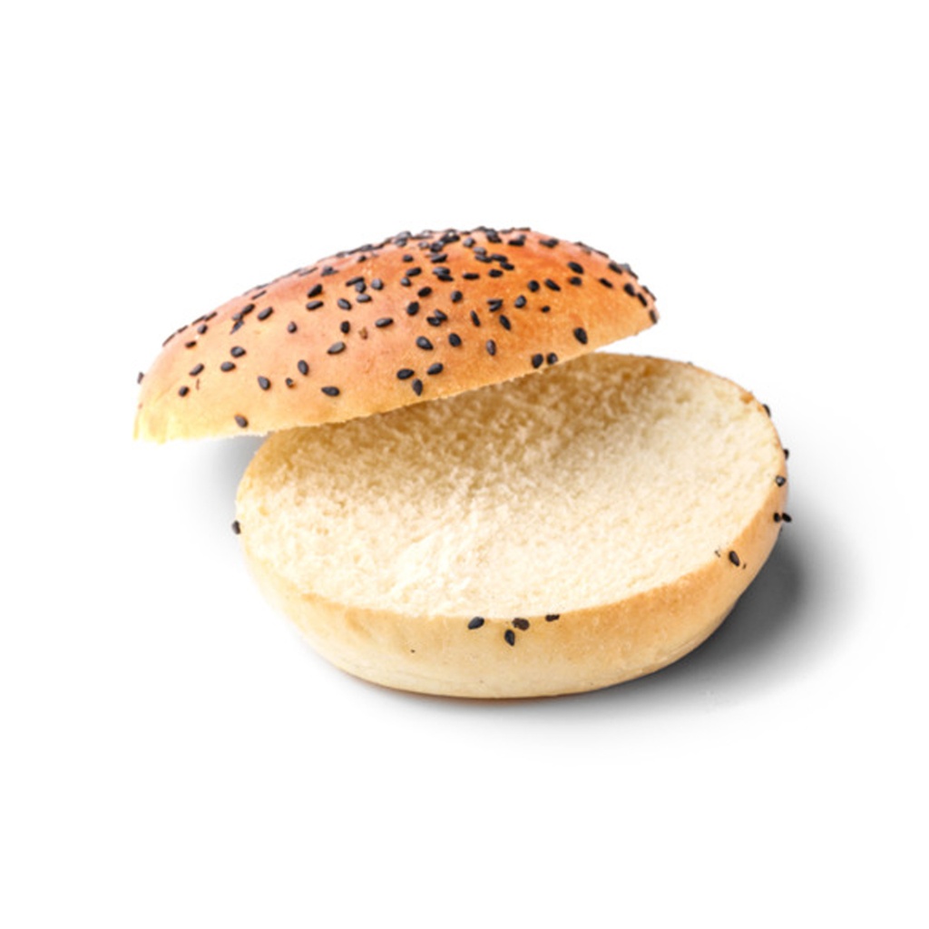 5244 Premium Brioche Bun Noir Sésame Précoupé Panesco 50 x 85 gr