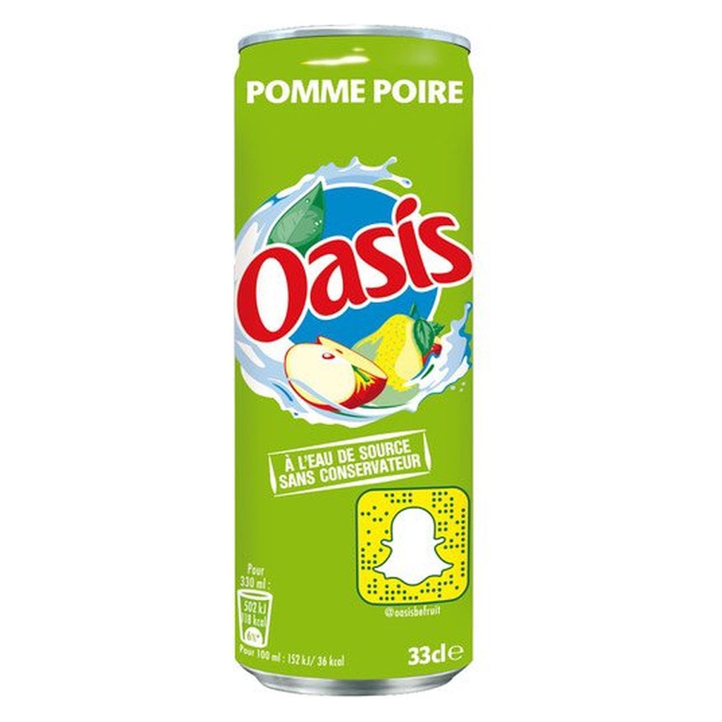 Oasis Pomme Poire Slim Can 24 x 33 cl