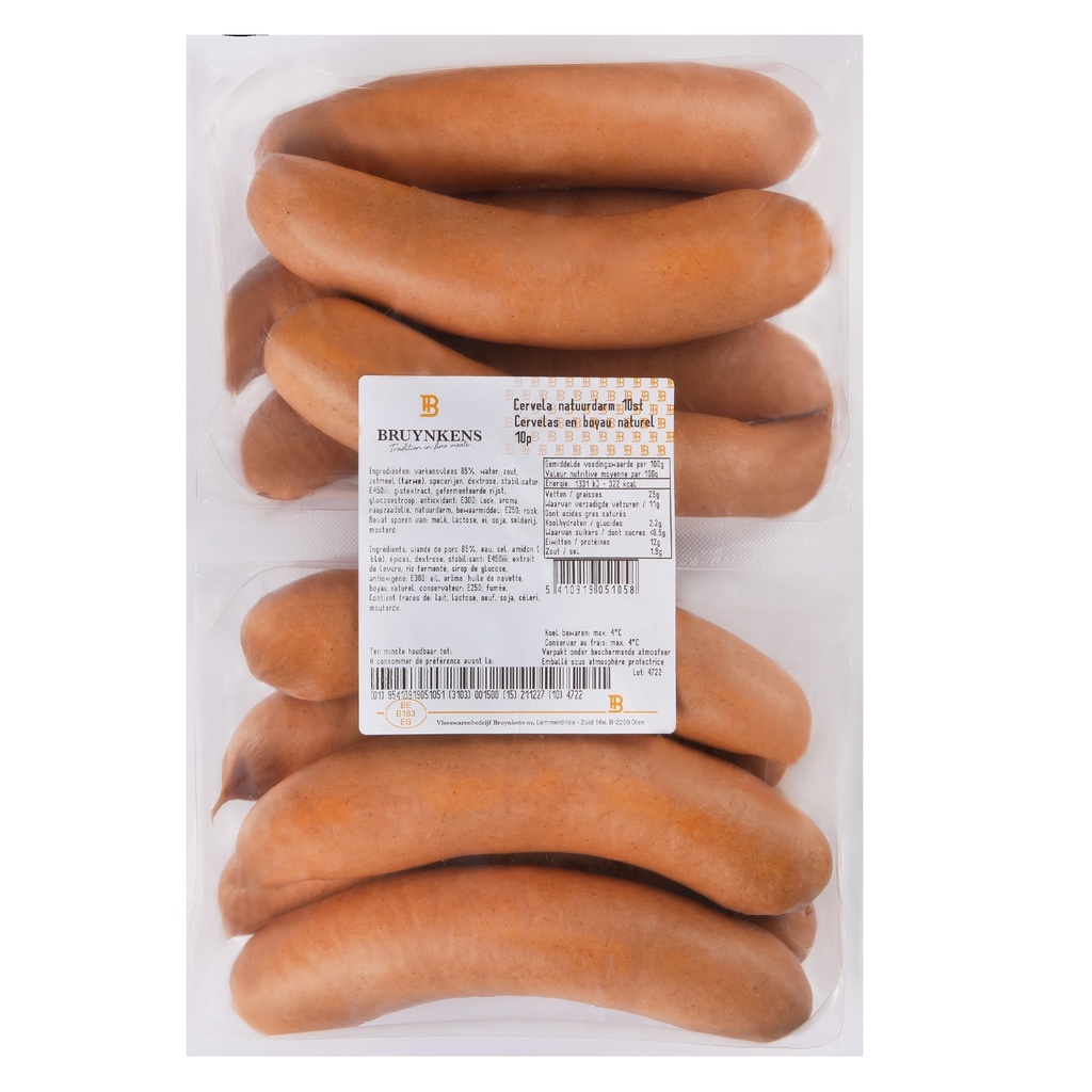 Cervela Natuurdarm Bruynkens 10 x 150 gr