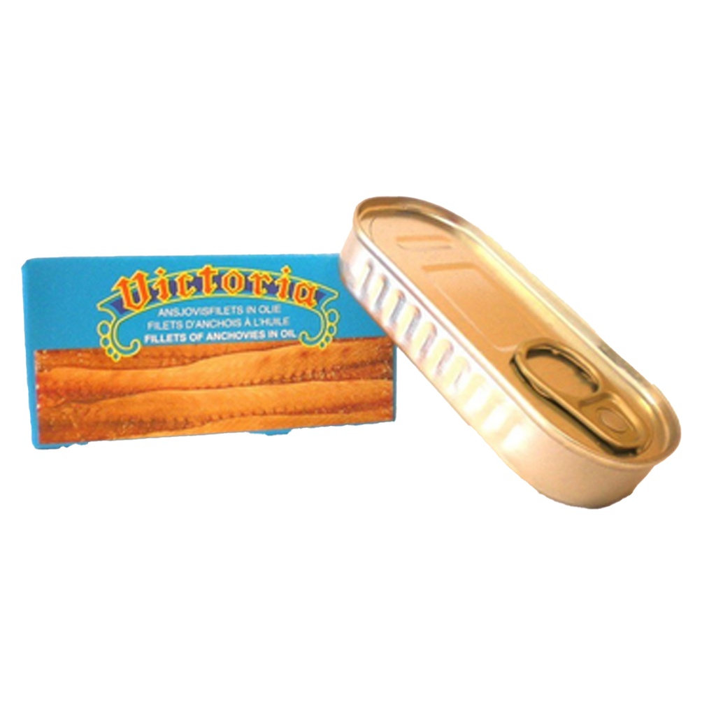 Ansjovis Filets Gestrekt Olie Victoria Blik 48 gr
