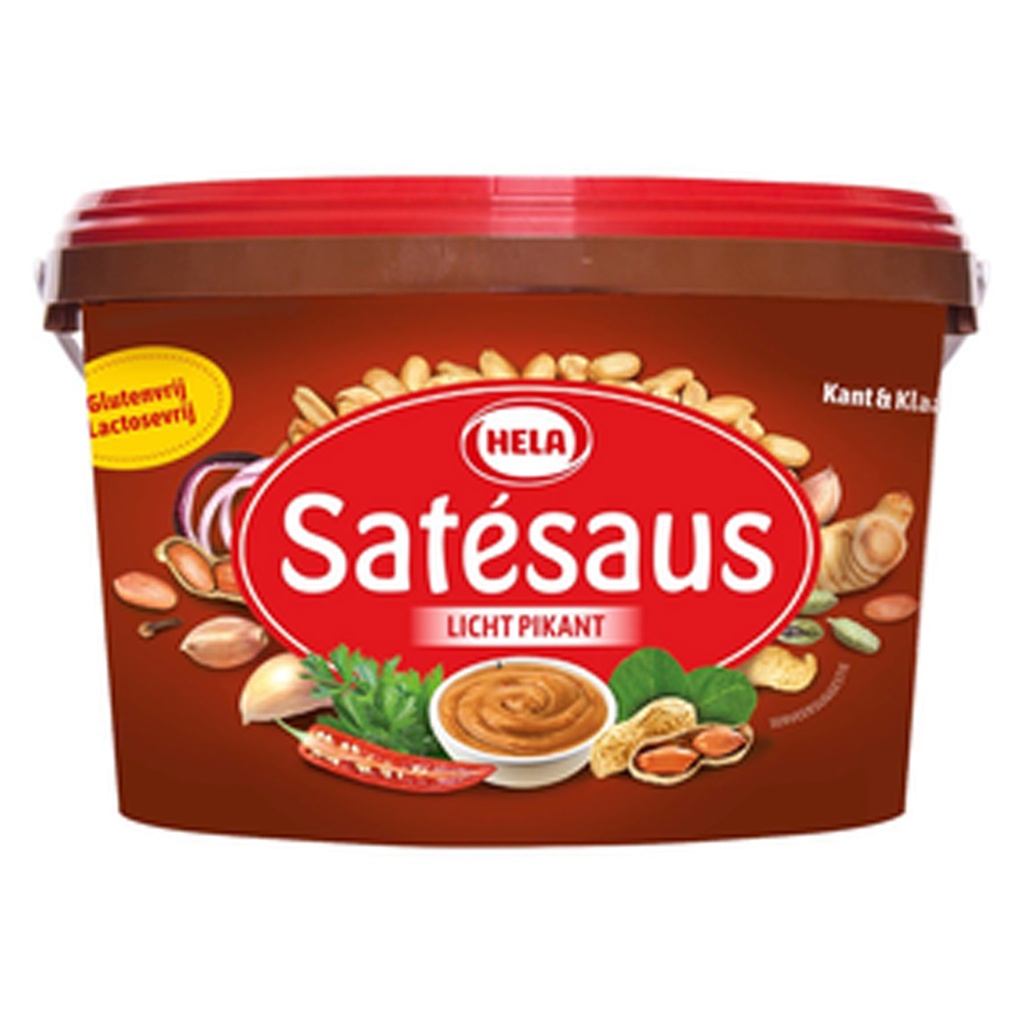 Satésaus Klant & Klaar Superieur Licht Pikant Hela Emmer 3,3 kg