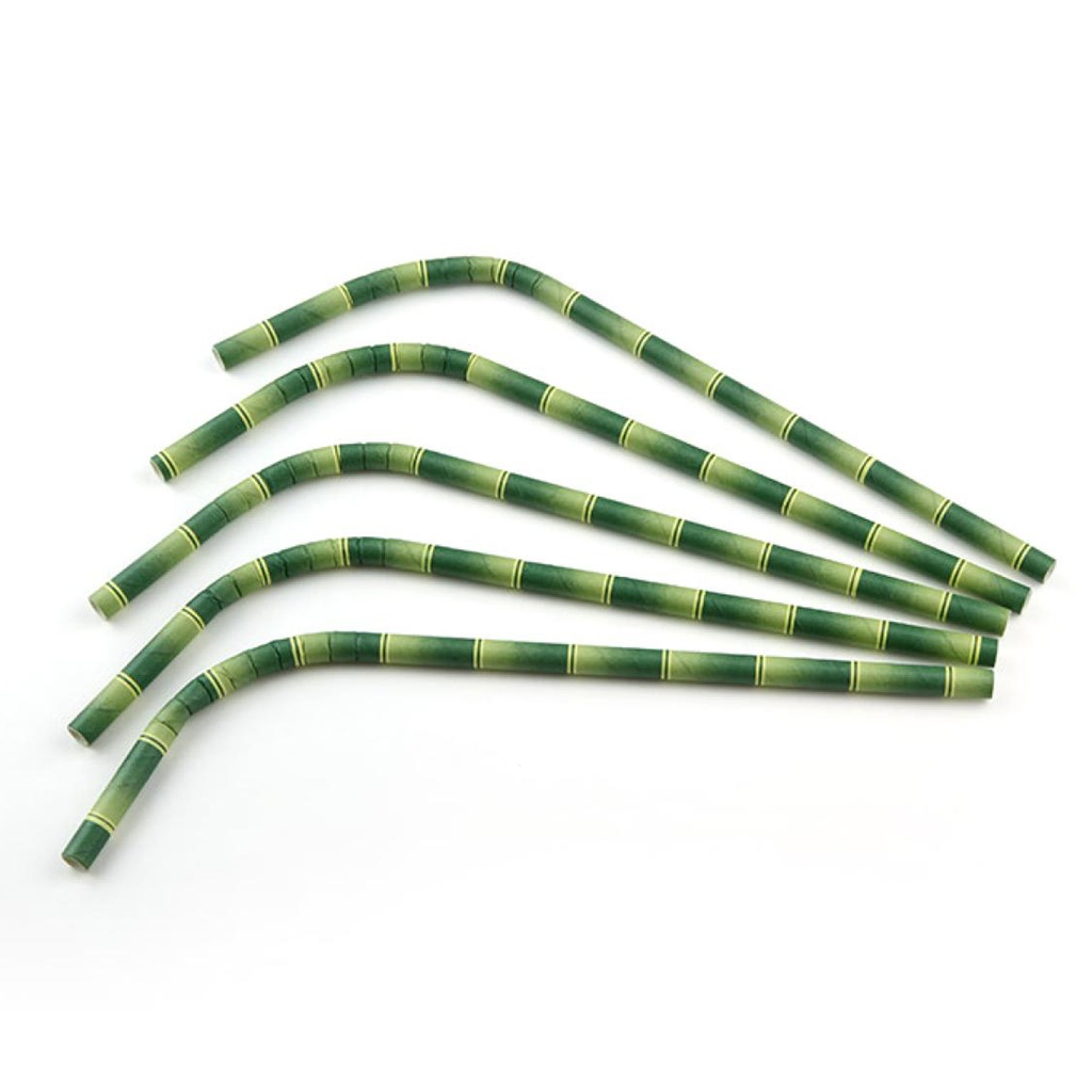 Pailles Courbe Look Bamboo 7mm/24cm 100 pcs