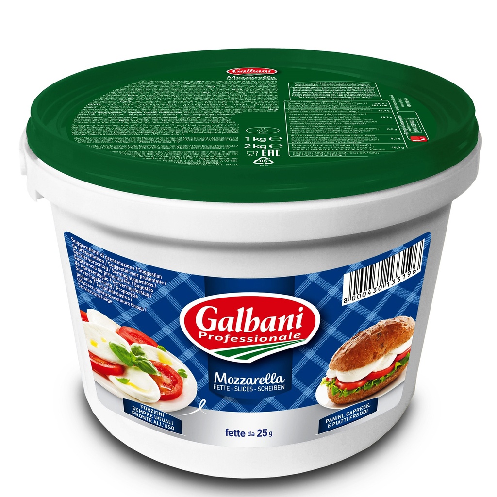 MOZZARELLA FRAIS TRANCHES 4x 1KG SEAU GALBANI