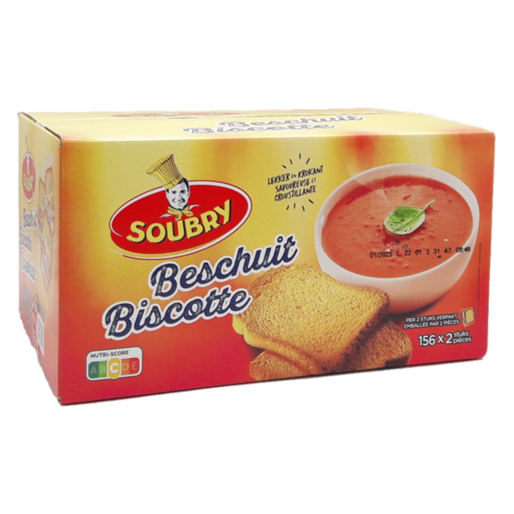 Beschuiten Verpakt Soubry 156 x 2 st