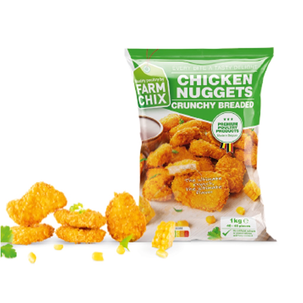 Chicken Nuggets Crunchy Breaded Farm Chix 1 kg