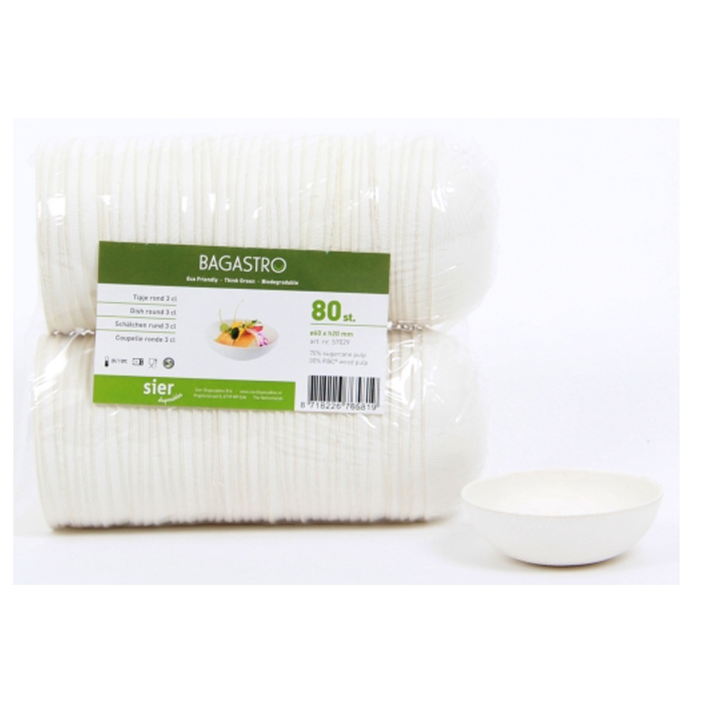 BAGASTRO COUPELLE RONDE 3CL ø60 H20MM 80PCS SIER