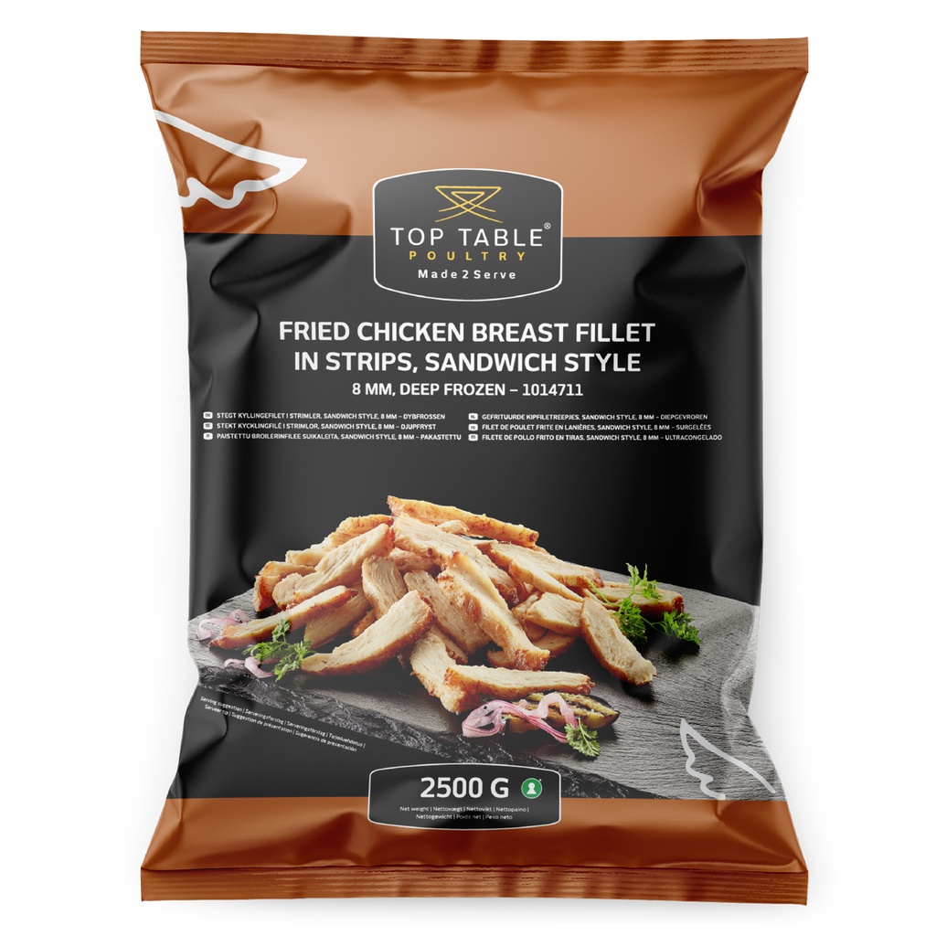Kipfilet Reepjes Geroosterd 6-8 mm (1014111) Top Table 2,5 kg