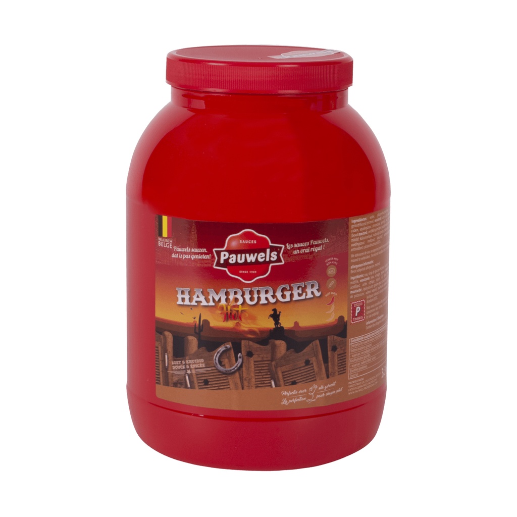 Hamburger Hot  Saus Pauwels Pet 3 L