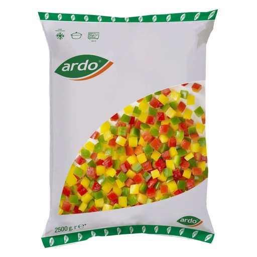 [16334] Paprika blokjes Rood Groen Geel Ardo 2,5 kg