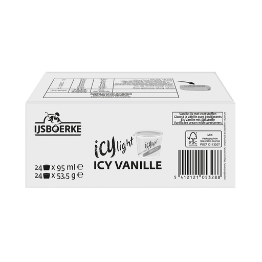 [17683] Icy light Vanille Cups Ijsboerke 24 x 95 ml