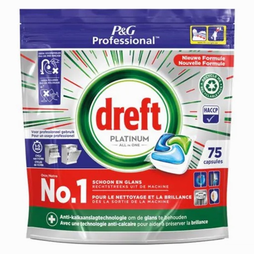 [9091902] Dreft Afwastabletten Platinum Zak 75 st