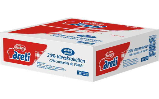 [13021] Vleeskroketten 20% Beckers 28 x 80 gr