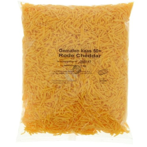 [PR/90462] Cheddar Rood Geraspt 4 mm 1 kg