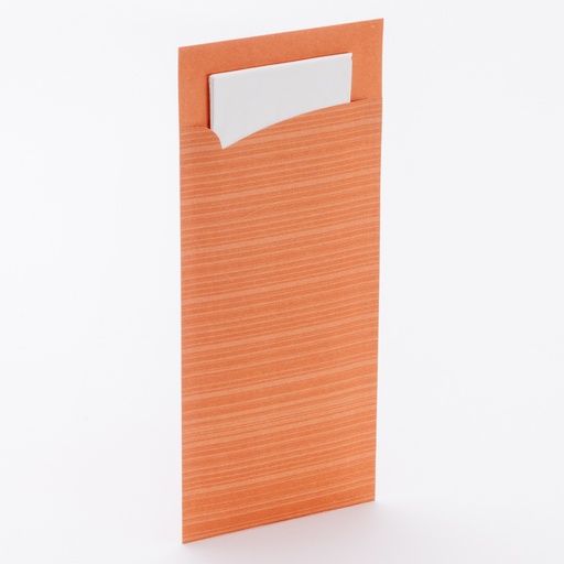 [864212] Bestekzakjes Terracotta/ Wit 100 st