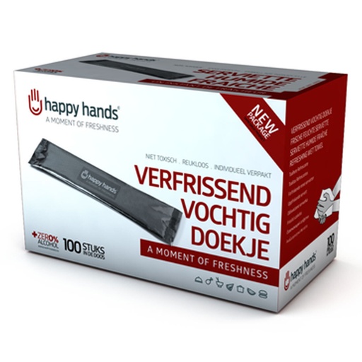 [86591] Verfrissingsdoekjes Happy Hands 15x27cm 100st