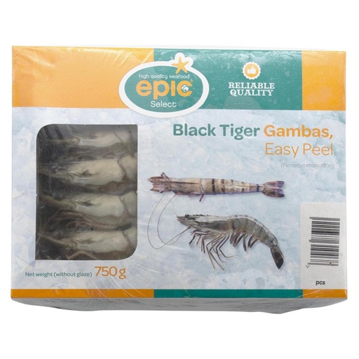[146544] BLACK TIGER GAMBAS AVEC TÊTE IQF 16/20 800GR M.F.