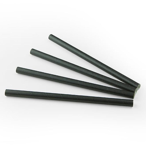 [88473] Paille Papier Noir 8 mm / 15 Cm 200 pcs