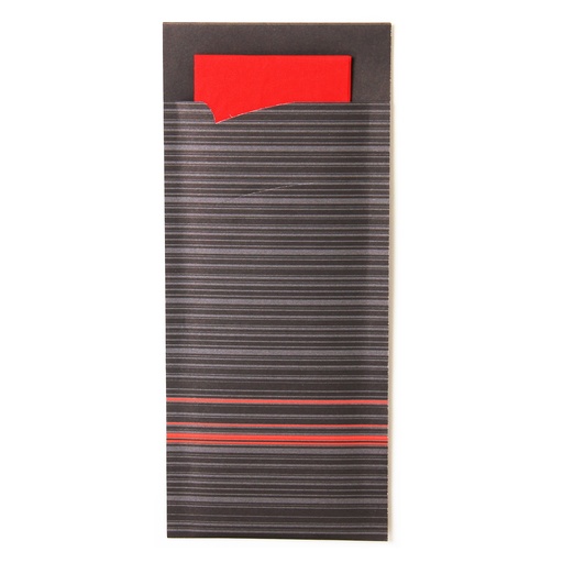 [864208] Pochette à couvert noir/rouge (1213) 100 pcs