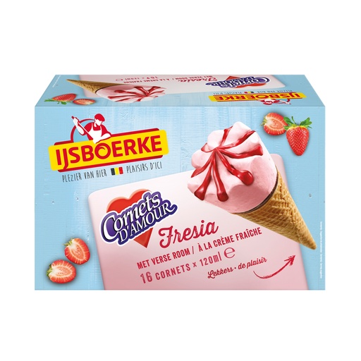 [176456] Cornets d'Amour Fresian Ijsboerke 16 x 120 ml