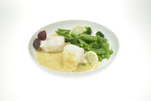 [147716] Kabeljauwhaasje Mosterdsaus / Groene Groenten Deli Meal 1 st