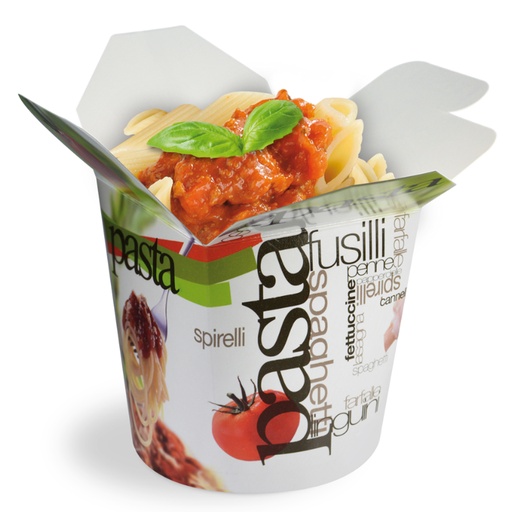 [81122] F23 Pastabeker Bedrukt 750 ml Large Smiling Cook 50 st