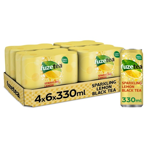 [710180] Fuze Tea Black Lemon Sparkling Blik 24 x 33 cl