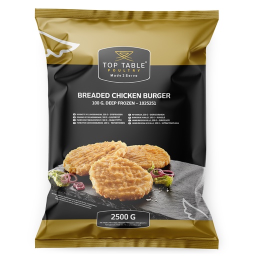 [113133] 1025251 Chicken Burger Luxury 100 gr Top Table 2,5 kg