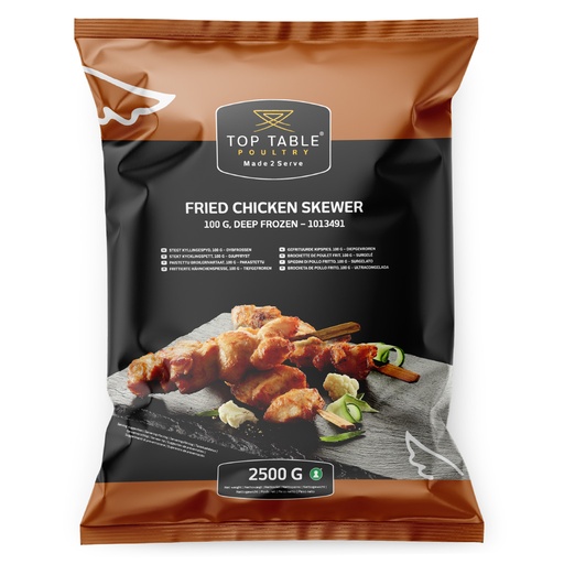[116490] Brochette Poulet Frite 100 gr - (1013491) Top Table - 2,5 kg