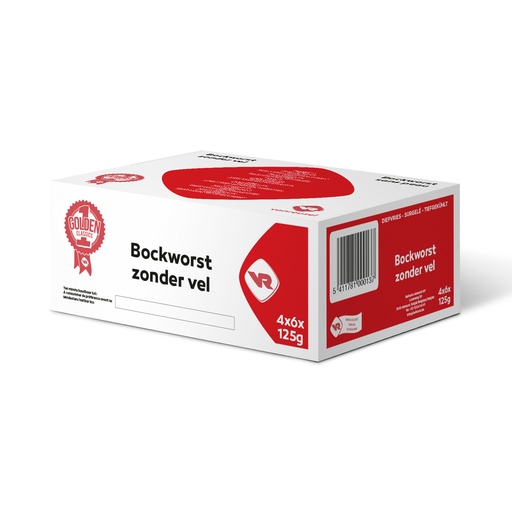 [11450] Bockworst Zonder Vel Vanreusel 24 x 125 gr