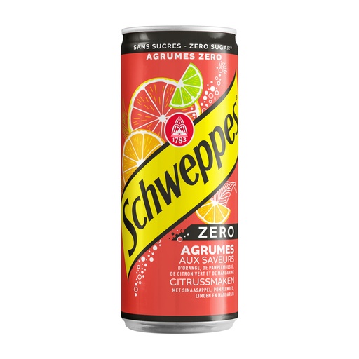 [710260] Schweppes Zero Agrum Slim Can 24 x 33 cl
