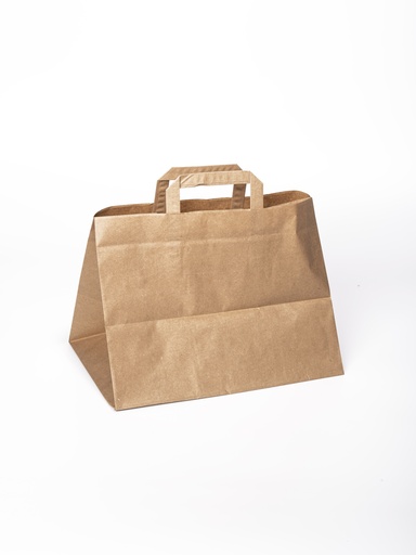 [86129] Sachet En Papier + Poignée Kraft 32 x 21,5 cm x 24 cm - 250 pcs