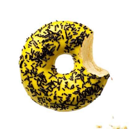 [1399651] 0684 Donut Banana Dark Sprinkels La Lorraine 48 x 56 gr