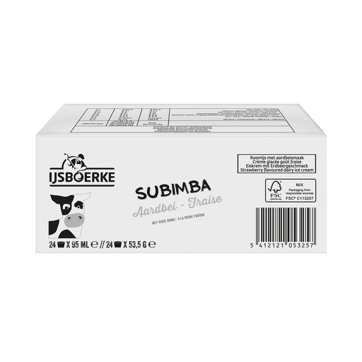 [176886] Subimba Fraise Ijsboerke 24 x 95 ml  